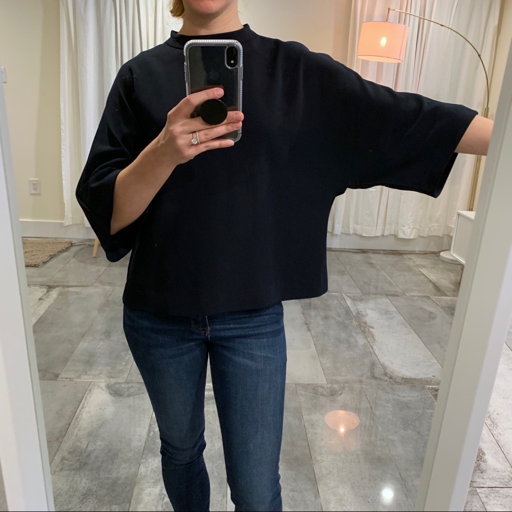 Uniqlo navy box dress shirt NWOT